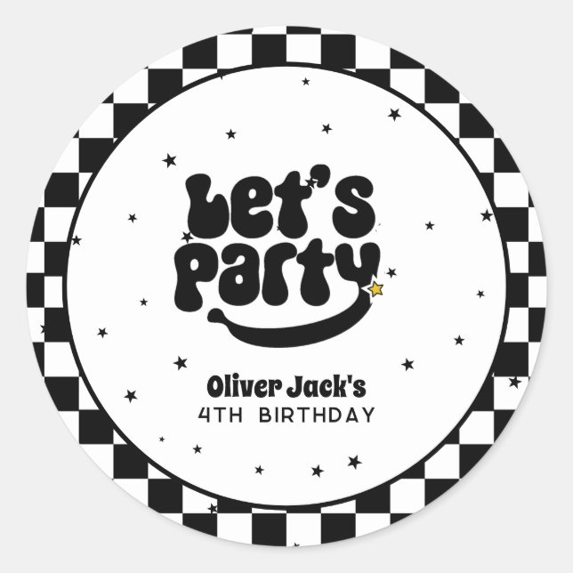 Adesivo Redondo Parceiro de vamos Feliz Aniversário do Duo (Frente)