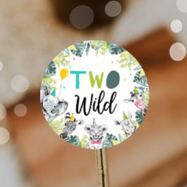 Adesivo Redondo Parceiros Safari Boy Dois Segundo Aniversário Selv