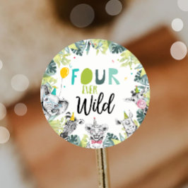 Adesivo Redondo Parceiros Safari Boy Quatro Nunca Selvagem Anivers