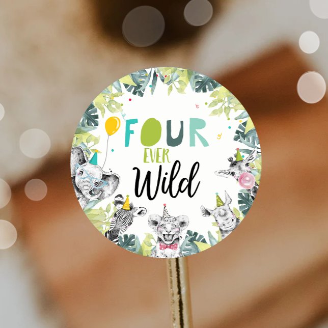 Adesivo Redondo Parceiros Safari Boy Quatro Nunca Selvagem Anivers (Criador carregado)