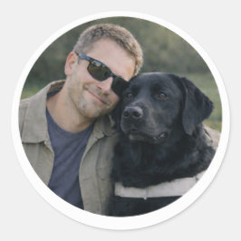 Adesivo Redondo Parceria de Cães-Guia Labrador Preto