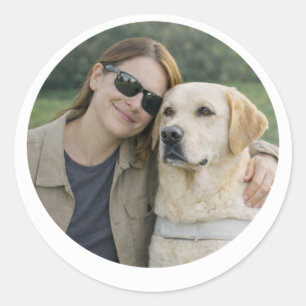 Adesivo Redondo Parceria de Cão Guia Labrador Amarelo –