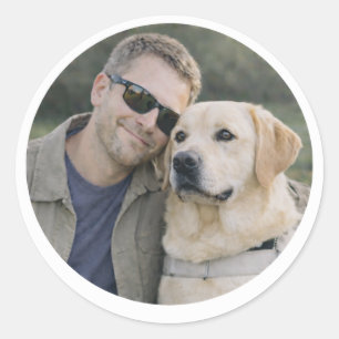 Adesivo Redondo Parceria de cão-guia Labrador amarelo