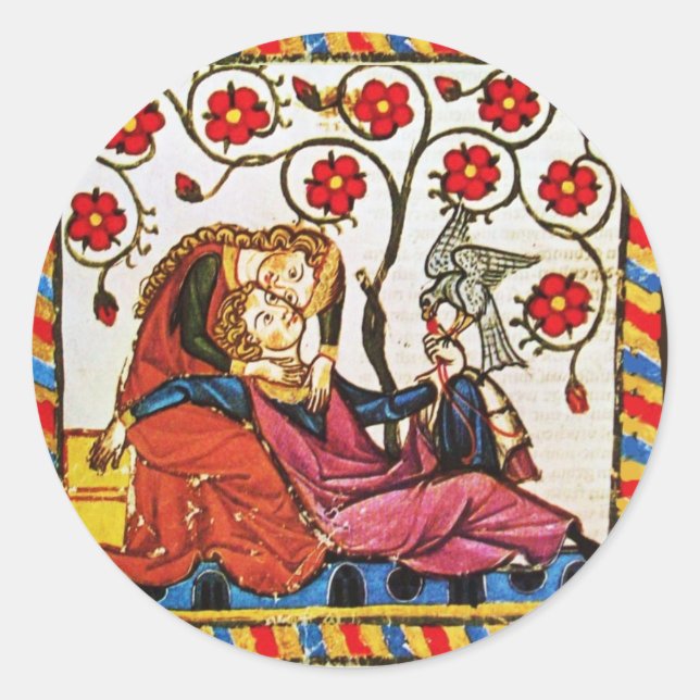 ADESIVO REDONDO PARCHE DE DIA DE OS NAMORADOS DE AMOR ETERNO (Frente)