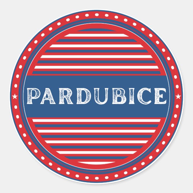 Adesivo Redondo Pardubice City Pride Emblem – Czech Identity (Frente)
