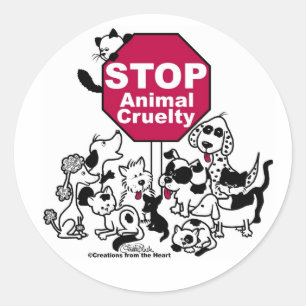 Adesivo Redondo Pare a crueldade animal