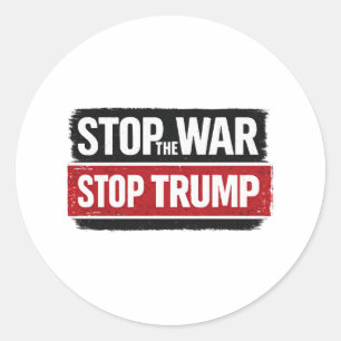 Adesivo Redondo Pare a Guerra Pare Trump