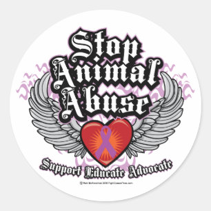 Adesivo Redondo Pare as asas animais do abuso