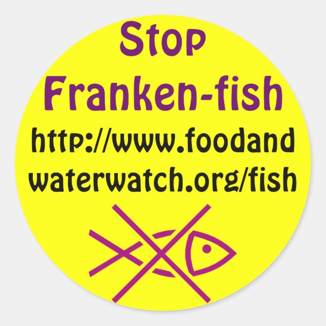 Adesivo Redondo pare com os autocolantes de peixe franken (Frente)