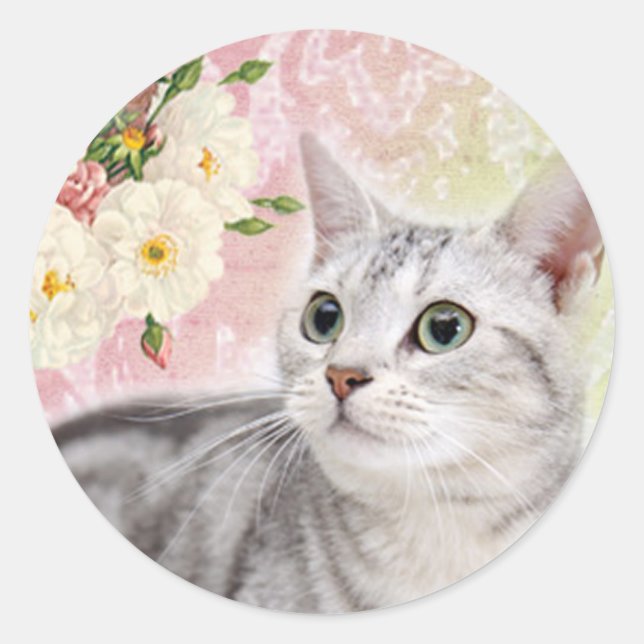 Adesivo Redondo Pare De Cheirar Os Rosas (Frente)