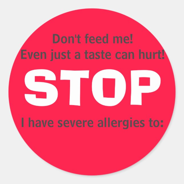 Adesivo Redondo Pare, não me alimente! (Frente)