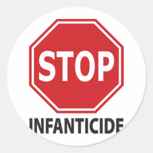 Adesivo Redondo Pare o infanticídio