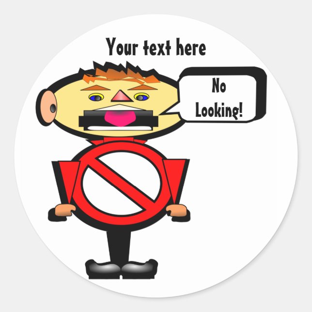 Adesivo Redondo Pare! Sinal de Aviso Vermelho (Frente)