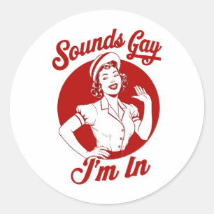 Adesivo Redondo Parece Gay Estou Dentro Vintage Lesbiana Cowgirl O