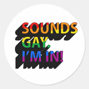 Adesivo Redondo Parece Gay, estou em T-Shirt