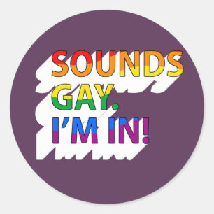 Adesivo Redondo Parece Gay, estou em T-Shirt