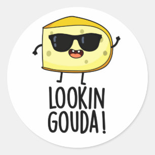 Adesivo Redondo Parece Gouda Funny Cheese Pun