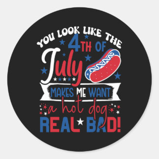 Adesivo Redondo Parece Que 4 De Julho Me Faz Querer Um Cachorro Qu