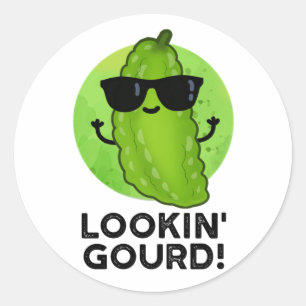 Adesivo Redondo Parecendo Gourd Legal Veggie Pun