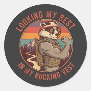 Adesivo Redondo Parecendo o Melhor na Minha Camiseta de Rucking