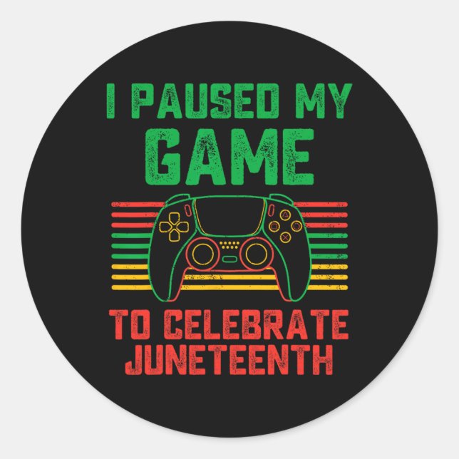 Adesivo Redondo Parei Meu Jogo Para Comemorar O Jovem Jogador Da D (Frente)