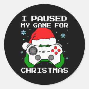 Adesivo Redondo Parei Meu Jogo Para Jogos De Retro De Natal