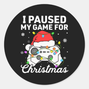 Adesivo Redondo Parei Meu Jogo Para Os Jovens De Natal Jogando C