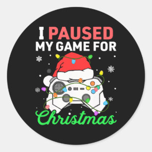 Adesivo Redondo Parei Meu Jogo Para Os Jovens De Natal Jogando C