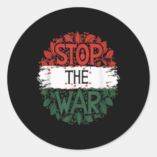 Adesivo Redondo Parem com a guerra, a guerra, a Palestina livre, a