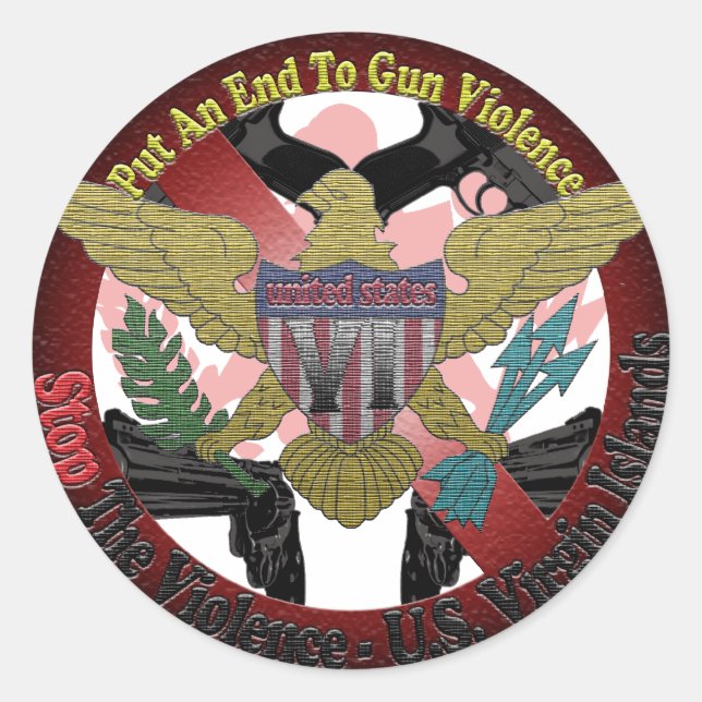 Adesivo Redondo Parem com a violência (Frente)