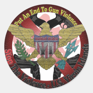 Adesivo Redondo Parem com a violência