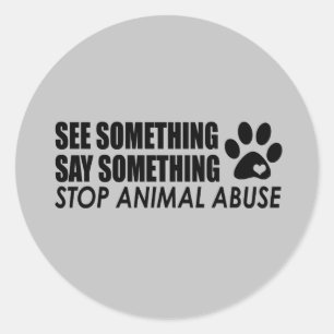 Adesivo Redondo Parem De Abusar De Animais
