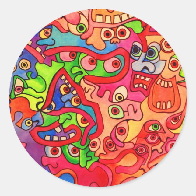 Adesivo Redondo Parem o mundo, eu quero sair! (Frente)