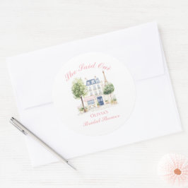 Adesivo Redondo Paris Bridal Shower Parisian Cafe