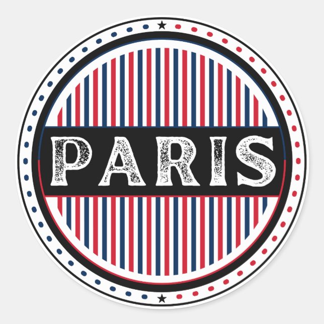 Adesivo Redondo Paris City Pride Emblem – French Identity (Frente)