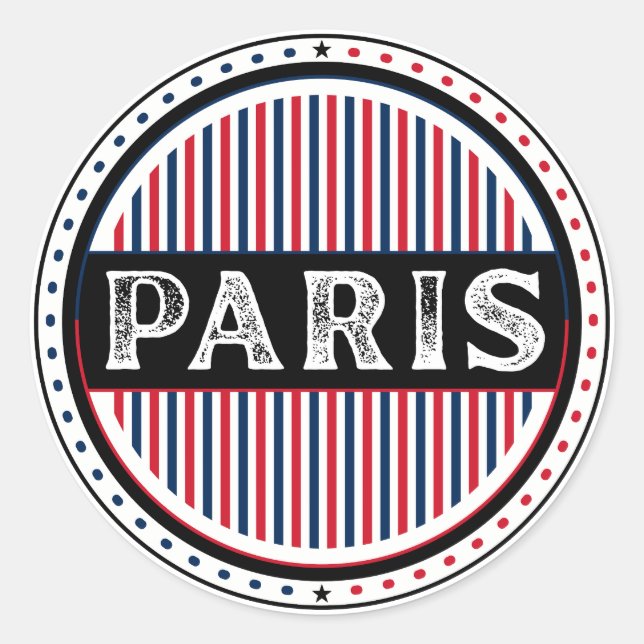 Adesivo Redondo Paris City Pride Emblem – French Identity (Frente)