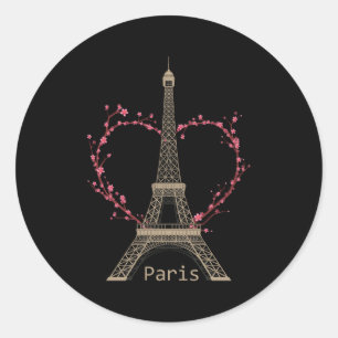 Adesivo Redondo Paris Eiffel Torre O Sinal Do Amor França Parisia