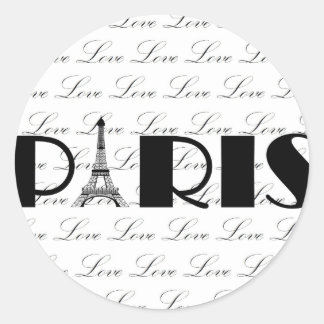 Adesivo Redondo Paris Eiffel Tower Love