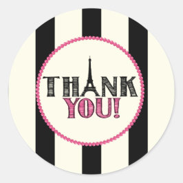 Adesivo Redondo Paris Obrigado Sticker
