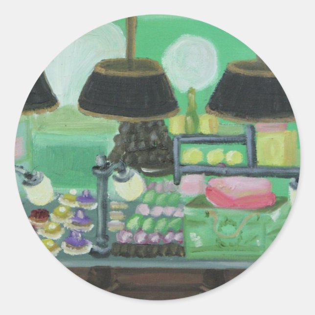 Adesivo Redondo "Paris Patisseries" (Frente)