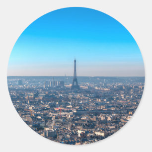 Adesivo Redondo Paris Skyline