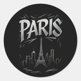 Adesivo Redondo Paris Skyline Sticker