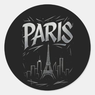 Adesivo Redondo Paris Skyline Sticker