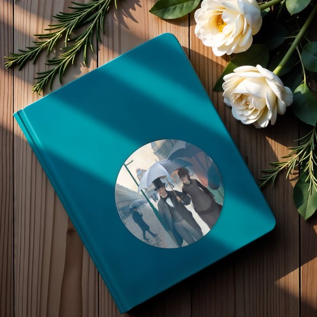 Adesivo Redondo Paris Street; Rainy Day por G. Caillebotte, Arte (Criador carregado)