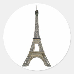 Adesivo Redondo Paris: Torre Eiffel: Desenho vetorial: