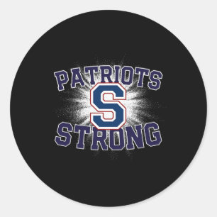 Adesivo Redondo Parkersburg South Patriots Logo Strong Flag Hs