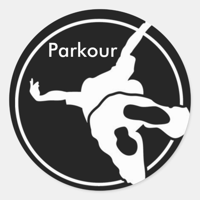 Adesivo Redondo Parkour. (Frente)