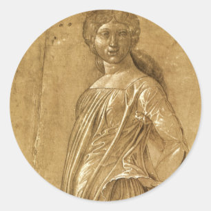 Adesivo Redondo Párnasso, Musa Dançando por Andrea Mantegna