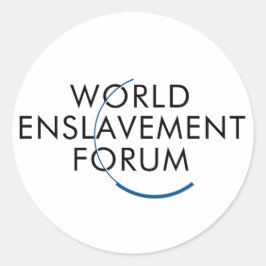 Adesivo Redondo Paródia do Logotipo WEF do Fórum Mundial de Enslav
