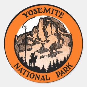 Adesivo Redondo Parque 1910 nacional de Yosemite